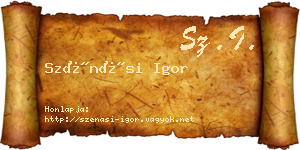 Szénási Igor névjegykártya